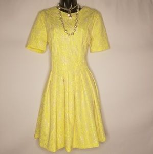 Asos Lime Green & Gold Overlay Dress